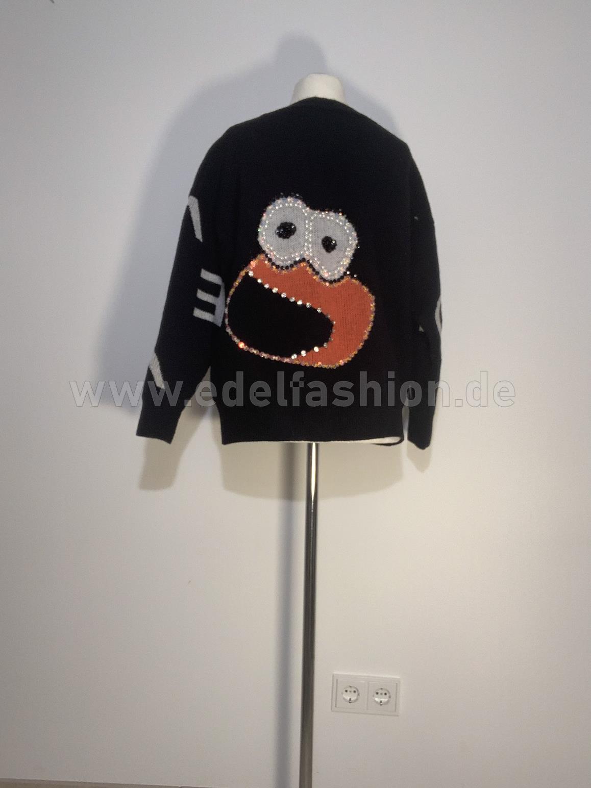 Strickjacke schwarz mit Strass