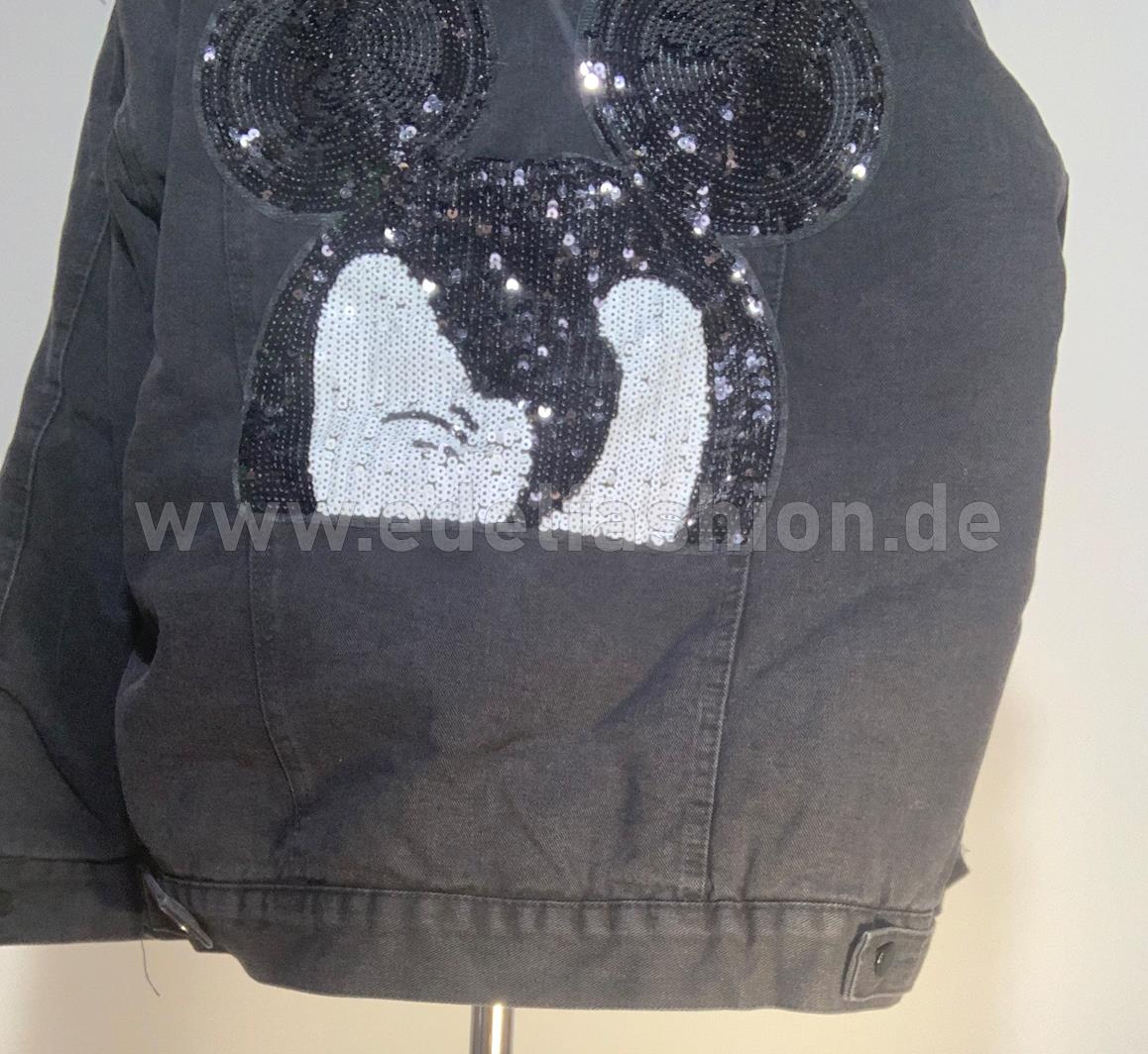 Jeansjacke Mickey Mouse mit Pailletten