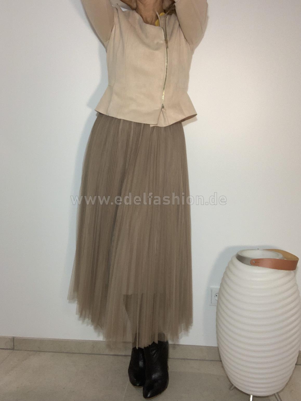 Tüllrock lang beige