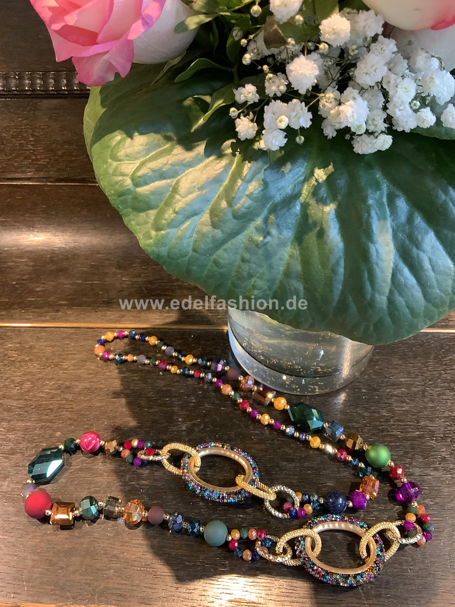 Hals Kette Glitzerbunt